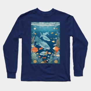 Rug Beautiful Ocean Fish Pattern Long Sleeve T-Shirt